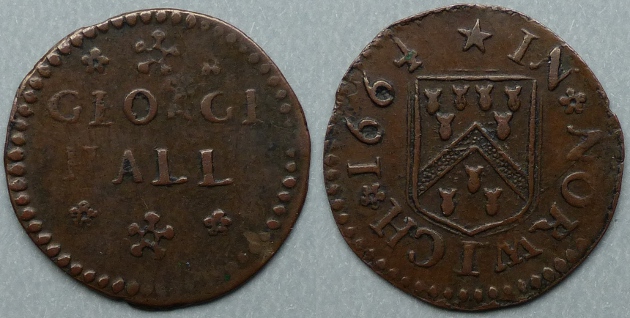 Norwich, George Hall 1664 farthing